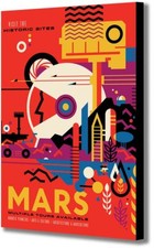 NASA Mars - JPL Travel Poster - Canvas Framed Wall Print 