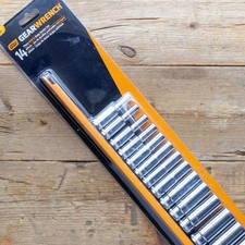 Gearwrench 80554 3/8" 6 Point Metric Deep Socket Set On Plastic Rail 6mm - 19mm