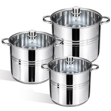 6-Pcs Stainless Steel Stockpot