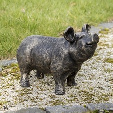 Aged Gold Pig Garden Ornament