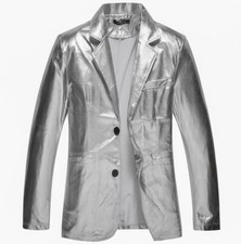 Men's Lapel Shiny Jacket Two