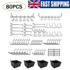 80X Pegboard Hooks Assorted Peg Locks Board Wall Hooks Pegboard Accessories