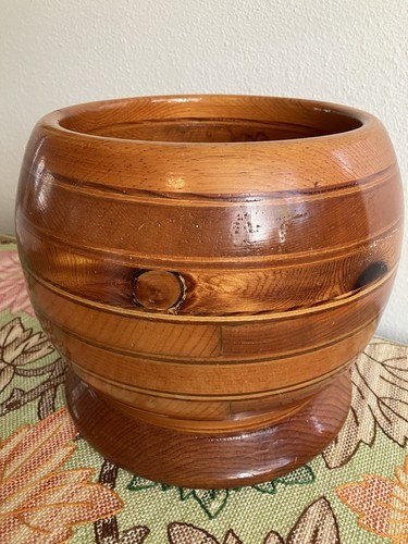 Vtg wooden handmade segmented - handmade,