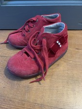 Falcotto - Girls Leather Shoes Burgundy Bow - Size EU 22 so 5 Baby