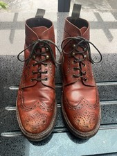 Loake Men’s Glendale Conker Brown Lace Up Brogue Boots Size UK 9