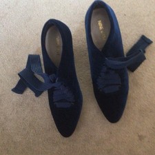 Navy Blue Velvet lace up