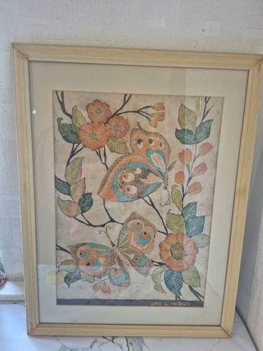Vintage signed batik butterfly - vintage,