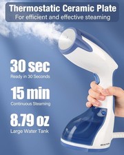 BEAUTURAL Clothes Steamer, Portable Handheld Garment Fabric Wrinkles Remover, 30