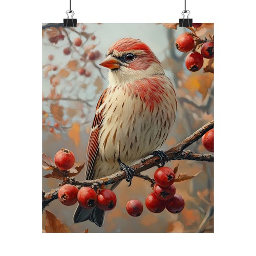 Redpoll finch bird art - bird, print