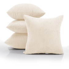 Pack of 4 Stripe Velvet Cushion Covers Throw Decorative 18"x18" Square Cushions