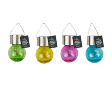 Solar Crackle Glass Hanging