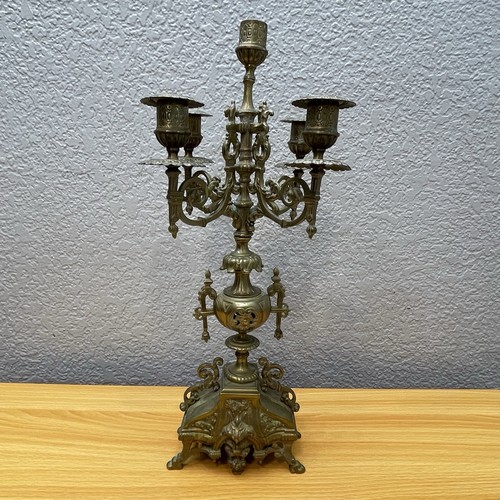Ornate brass candelabra rococo - brass,