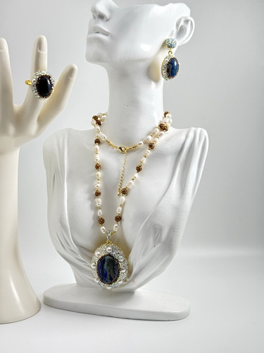 Necklace earrings ring set - earrings,
