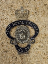 Vintage Enamel British Legion Car Badge 