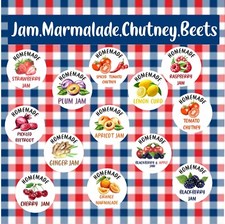 39 Jam Jar Labels, Stickers