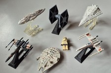 Star Wars Mini Diecast Model 6x Tie Fighters X-Wing Rebel Transport