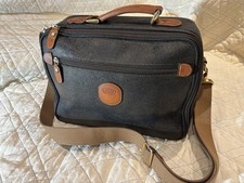 VINTAGE BRICS BLUE LEATHER TAN