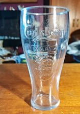 Vintage Carlsberg Official Beer Embossed 3 Lions England Badge Pint Glass 