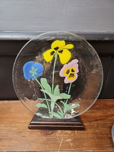 1980s fused glass plate - fused,