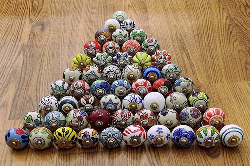 Multicolour indian mix knob - ,