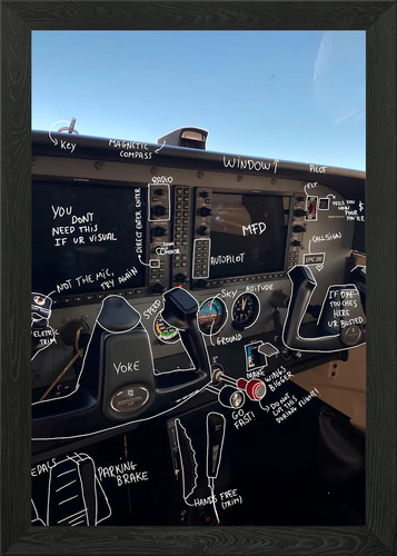 Cockpit cessna 172 - cessna, framed