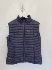 RAB Ladies UK 12 Microlight Down Puffer Vest Gilet Pertex Nikwax Steel