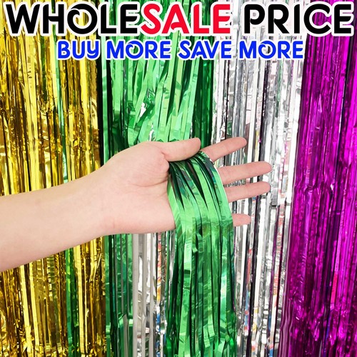Metallic foil fringe curtain - metallic,