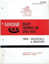 VAUXHALL VICTOR FB CRESTA PA BEDFORD CA JO TJ TK R S 1962 LUCAS PARTS CATALOGUE