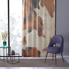 Cow Skin Print Window Curtain | Contemporary and Rustic Farmhouse Decor 