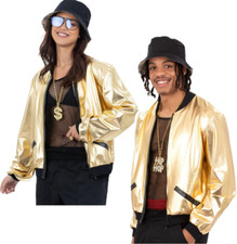 Gold Bomber Jacket Ladies Mens