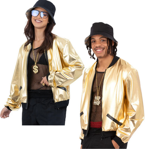 Gold bomber jacket ladies mens - gold,