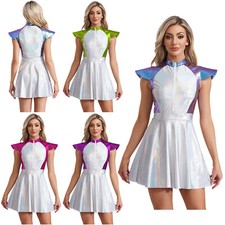 UK Women Shiny Metallic Alien