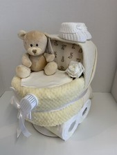 Cream Nappy Cake Pram, Baby