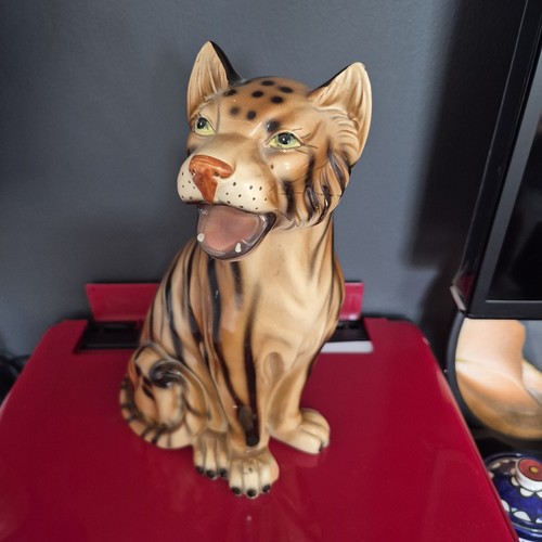Vintage ceramic tiger - vintage,