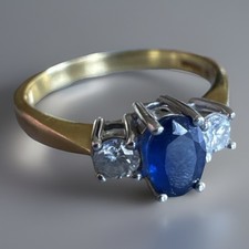 18ct Yellow Gold 750 Sapphire