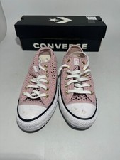 Converse Shoes Pink Uk Size 5 Woman's With Box #MS
