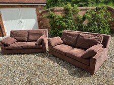Two incredibly comfortable Wesley-Barrell suede sofas