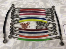 OHA Stainless Steel Braided Rear Brake Line Kit for Honda CB450 DX 1989-1992