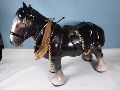 Porcelain shire horse with - porcelain,