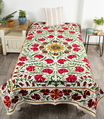 Uzbek suzani bedspread twin - suzani,