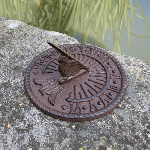 Cast iron bird garden sundial - cast,