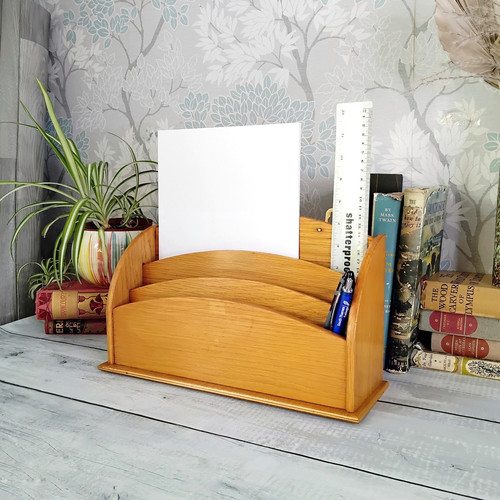 Slots pale wood letter - letter, rack
