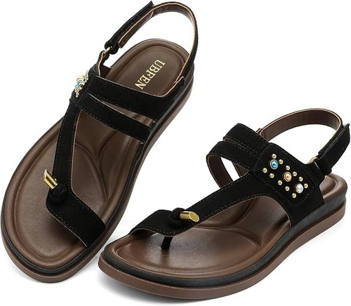 Womens black leather beaded - womens,