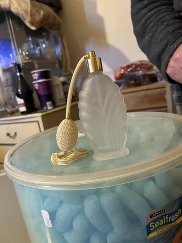 Frosted glass scent bottle - glass,