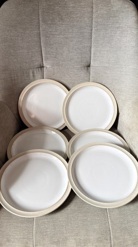 Denby linen salad lunch plate - linen, salad/lunch