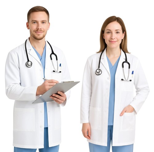 White medical coat - coat, long