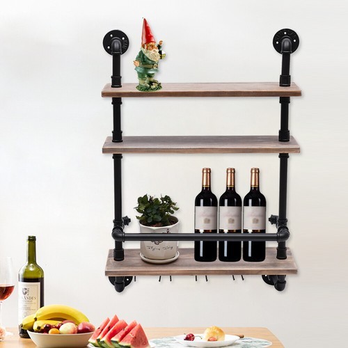 Industrial pipe shelf - industrial, wine