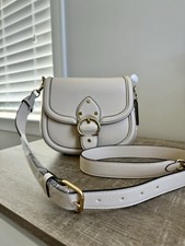 NWT COACH C0749 Beat Leather Saddle Crossbody Bag ~ Ivory