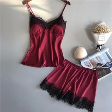 Womens Sexy Satin Silk Lace