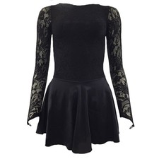 Starlite Black Flexuous Zoe - Long Sleeve Stretch Lace Dance Dress